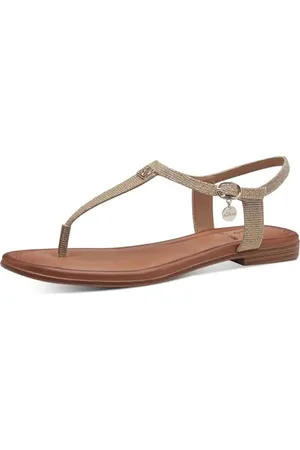 QS by s.Oliver 5-28107-42, Sandali Donna, Oro Champagne, 40 EU