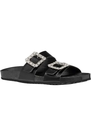 Geox D BRIONIA R A, Sandalo Piatto Donna, Black, 41 EU