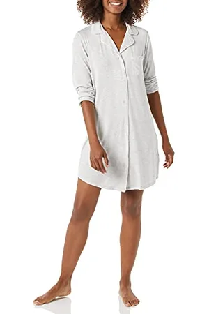 Amazon Camicia da Notte con Bordi Tubolari (Taglie Forti Disponibili) Donna, , S