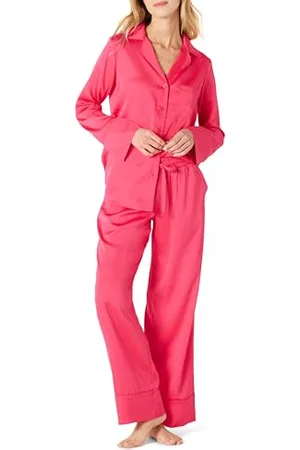 Amazon Set Pigiama in Raso con Maglia e Pantaloni Donna, , XL