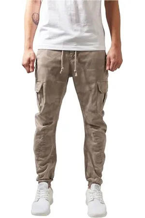 Urban classics Pantaloni Cargo da Uomo, Cargo Joggers con Stampa Militare, Pantaloni Comodi per Uomo, Pantaloni Joggings con Apertura Gamba Elastica, Colori: Sand Camo, Taglia: 32