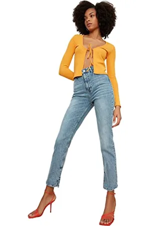 Trendyol Jeans da Donna a Vita Alta, Gamba Dritta, Bootcut e Svasati, , 66