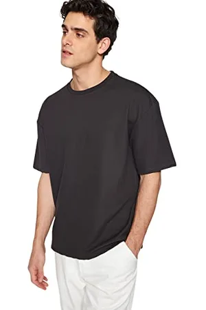 Trendyol T-Shirt in Maglia Girocollo Basic Rilassata Camicia, , XL Uomo