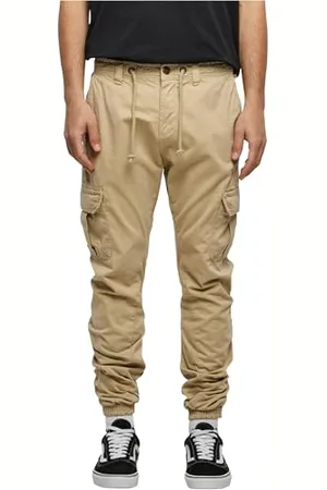 Urban classics Pantaloni Cargo Uomo in Stile Militare, Pantaloni Slim Fit, Polsini alle Caviglie, Colore: Beige, Taglia: 4XL