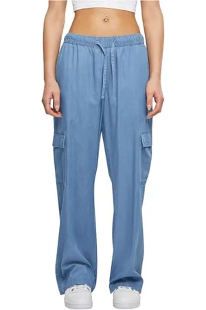 Urban classics Ladies Light Denim Cargo Pants, Pantaloni Donna,