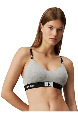 Calvin Klein Reggiseno a Bralette Donna Light Lined Coppe Morbide Preformate, (Grey Heather), S