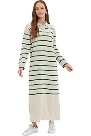 Trendyol Woman Design Maxi Standard Polo Neck Knitwear Dress Vestito, , S/M Donna