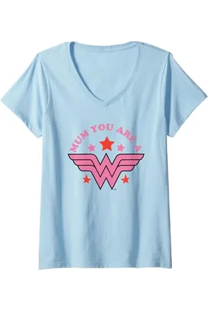DC Comics Originals Donna My Mum Is Wonder Woman Maglietta con Collo a V