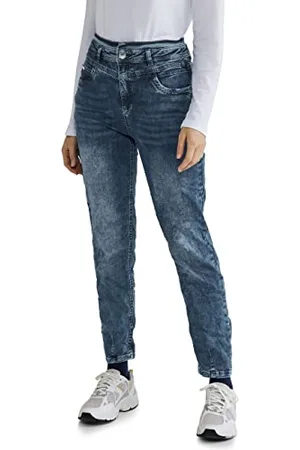 Street one A376052, Jeans Affusolati Donna, Brilliant Indigo Random Wash, 28W / 30L