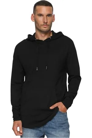 Urban classics Jersey Hoody Felpa con Cappuccio, (Black 7), L Uomo