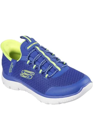 Skechers Summits High Range Slip-Ins, Scarpe da Ginnastica, Blue/Lime, 32 EU