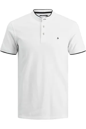 JACK & JONES JJEPAULOS MAO POLO SS NOOS, Polo, Uomo, (White), M