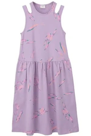 QS by s.Oliver Junior 2142456 AOP-Abito con Taglio OUTS, , 170 cm Bambina