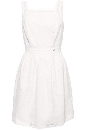Superdry Blaire Broderie Dress Vestito, (Chalk White Fu4), S (Taglia Produttore:10) Donna