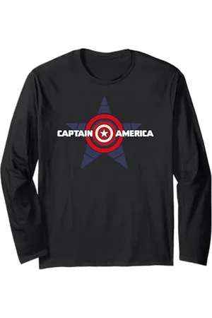 Marvel Captain America Shield Avenger Star Superhero Maglia a Manica