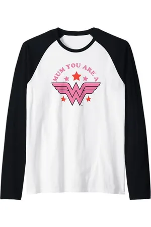 DC Comics Originals My Mum Is Wonder Woman Maglia con Maniche Raglan