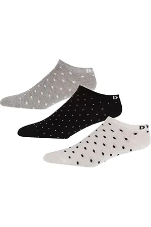 DKNY Donna, Caviglie Calzini, Nero/Bianco/Grigio Spot, Confezione da 3, Taglie 37-40