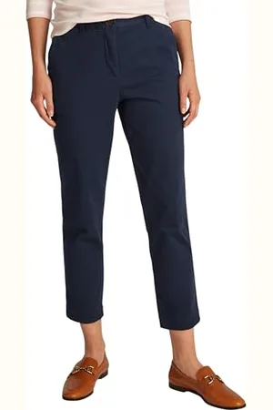 Tommy Hilfiger Donna Pantaloni Chino Stretch Slim Caviglie Scoperte, Blu (Dark Night Navy), 42