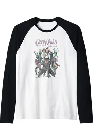 DC Comics Originals Catwoman Feline Fatale Maglia con Maniche Raglan