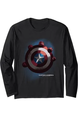 Marvel Captain America Red Hulk Grabbing Shield Maglia a Manica