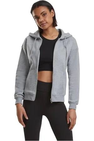 Urban classics Felpa Donna con Cappuccio, Felpa Femminile, Maniche Lunghe, Chiusura Zip, Maglione con Cappuccio, Colore Nero e , Taglie: XS - 5XL