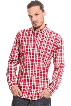 Springfield Camicia Popeline Tartan Rosso/Fantasia M