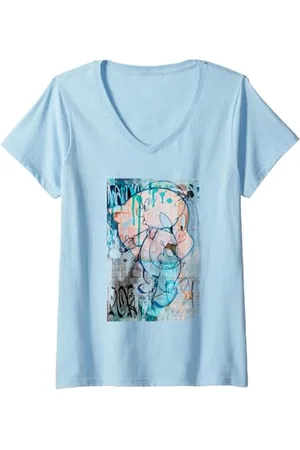 LOONEY TUNES Donna Painting Porky Maglietta con Collo a V