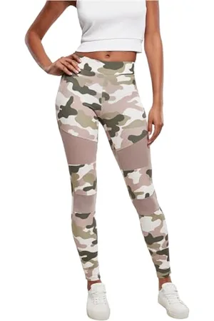 Urban classics Leggings Donna Motivo Mimetico con Retina Trasparente, Camo Tech Mesh, Materiale Opaco - Pantaloni Sportivi, Taglia: S Colore