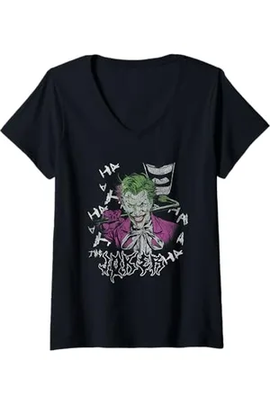 DC Comics Originals Donna Batman Joker Hahaha Maglietta con Collo a V