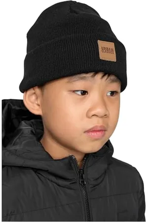 Urban classics Logopatch Beanie Kids 2-Pack Berretto, Nero e Grigio, 134/140 Unisex-Bambini