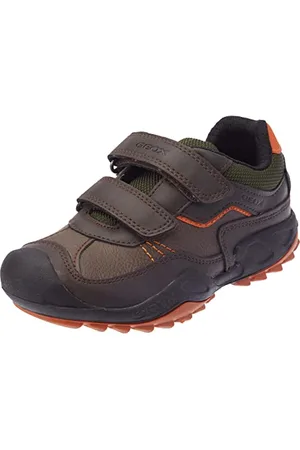 Geox J New Savage Boy A, Scarpe Bambini e ragazzi, Marrone/Arancione (Brown/Dk Orange C0944), 24 EU