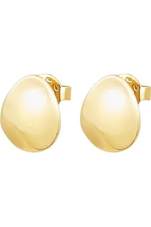 Breil Collezione B Whisper, Orecchini Donna in Acciaio Lucido Color , con Pratica Chiusura a Farfalla, Superficie Irregolare, Sinuosa e Luccicante, Colore Gold, 11x10 mm, Idea Regalo Donna