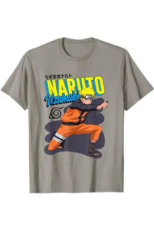 Naruto Shippuden and Slanted Logo Maglietta