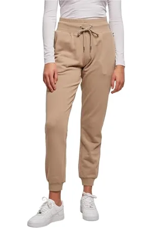 Urban classics Ladies Organic High Waist Sweat Pants, Pantaloni Donna, Marrone , L