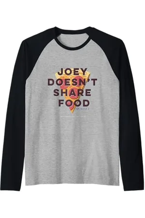 Friends Joey non condivide la citazione della pizza degli amici del cibo Maglia con Maniche Raglan