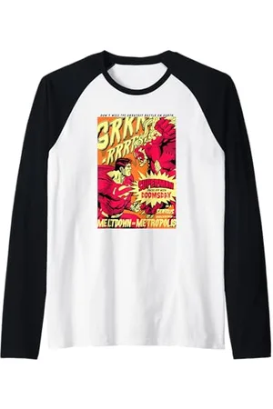 DC Comics Originals Superman Face Off With Doomsday Maglia con Maniche Raglan