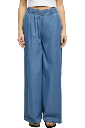 Urban classics Ladies Light Denim Wide Leg Pants Pantaloni, , M Donna