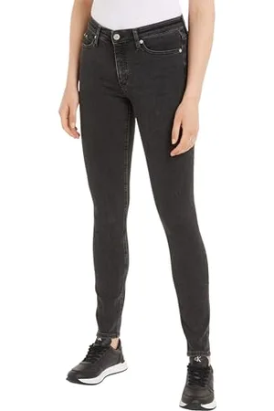 Calvin Klein Jeans Mid Rise Skinny J20J222448 Pantaloni, ( Black), 32W / 30L Donna