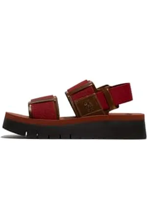 Fly London SORU277FLY, Sandal Donna, Camel/Dark Red/Brick, 42 EU