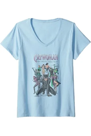 DC Comics Originals Donna Catwoman Feline Fatale Maglietta con Collo a V