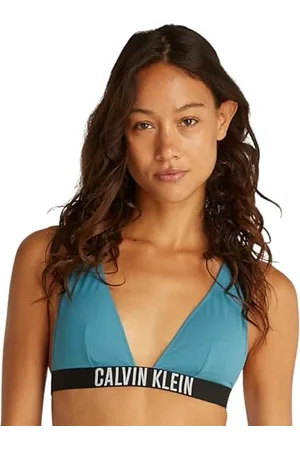 Calvin Klein Donna Top Bikini Bralette Imbottitura Estraibile, (Storm Blue), XL