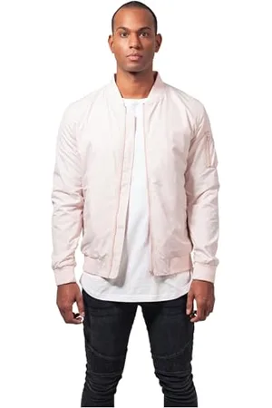 Urban classics Giacca Bomber Uomo, Ottimo per le Mezze Stagiorni, Stile Old School, Giubbotto Corto, Vestibilità Ottimale, Colore: rosa, Taglia: L