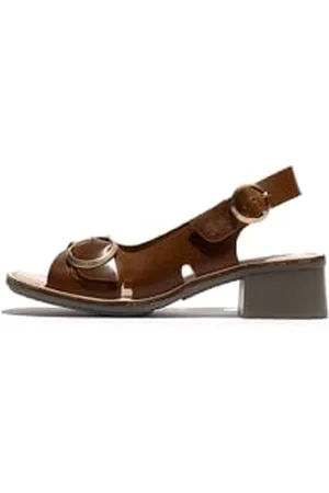 Fly London EDOV237FLY, Sandal Donna, Camel/Natural, 42 EU
