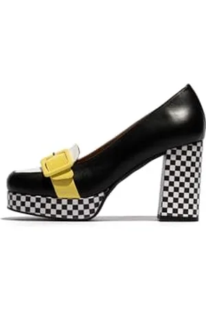 Fly London ELLO242FLY, Pumps Donna, Black/White/Lemon, 41 EU