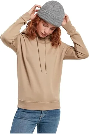 Urban classics Felpa con Cappuccio Donna Invernale, Pullover Caldo Manica Lunga, Maglione Pesante per Ragazza, Colore warm sand, Taglia 5XL