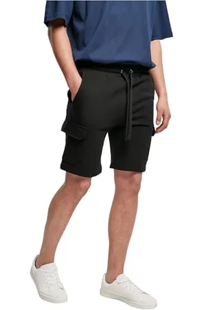 Urban classics Pantaloncini Uomo in Cotone Organico, Pantaloni Cargo Tasche Laterali, Pantaloncino Felpato, Cinta elastica con coulisse S - 5XL