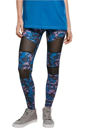 Urban classics Leggings Donna Motivo Mimetico con Retina Trasparente, Camo Tech Mesh, Materiale Opaco - Pantaloni Sportivi, Taglia: S Colore