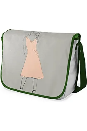 Bonamaison Stampate Digitalmente Borse da Scuola Messenger con Cinturino Cachi per Ragazze e Ragazzi, Borse a Tracolla per Studenti, Di nuovo a scuola, Dimensioni: 29x36 Cm