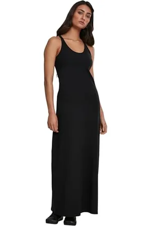 Urban classics Ladies Long Racer Back Dress Vestito, (Black 00007), 42 (Taglia Produttore: S) Donna