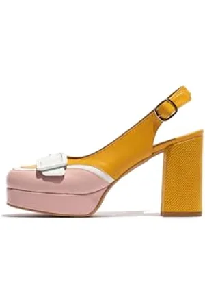 Fly London EVAH243FLY, Pumps Donna, Pale Pink/White/Yellow, 39 EU